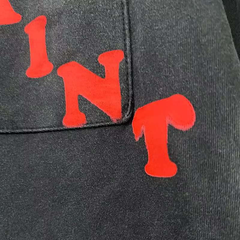 Poche SAINT Logo t-shirts hommes femme Vintage ample lavé à manches courtes noir col rond Streetwear bonne qualité haut