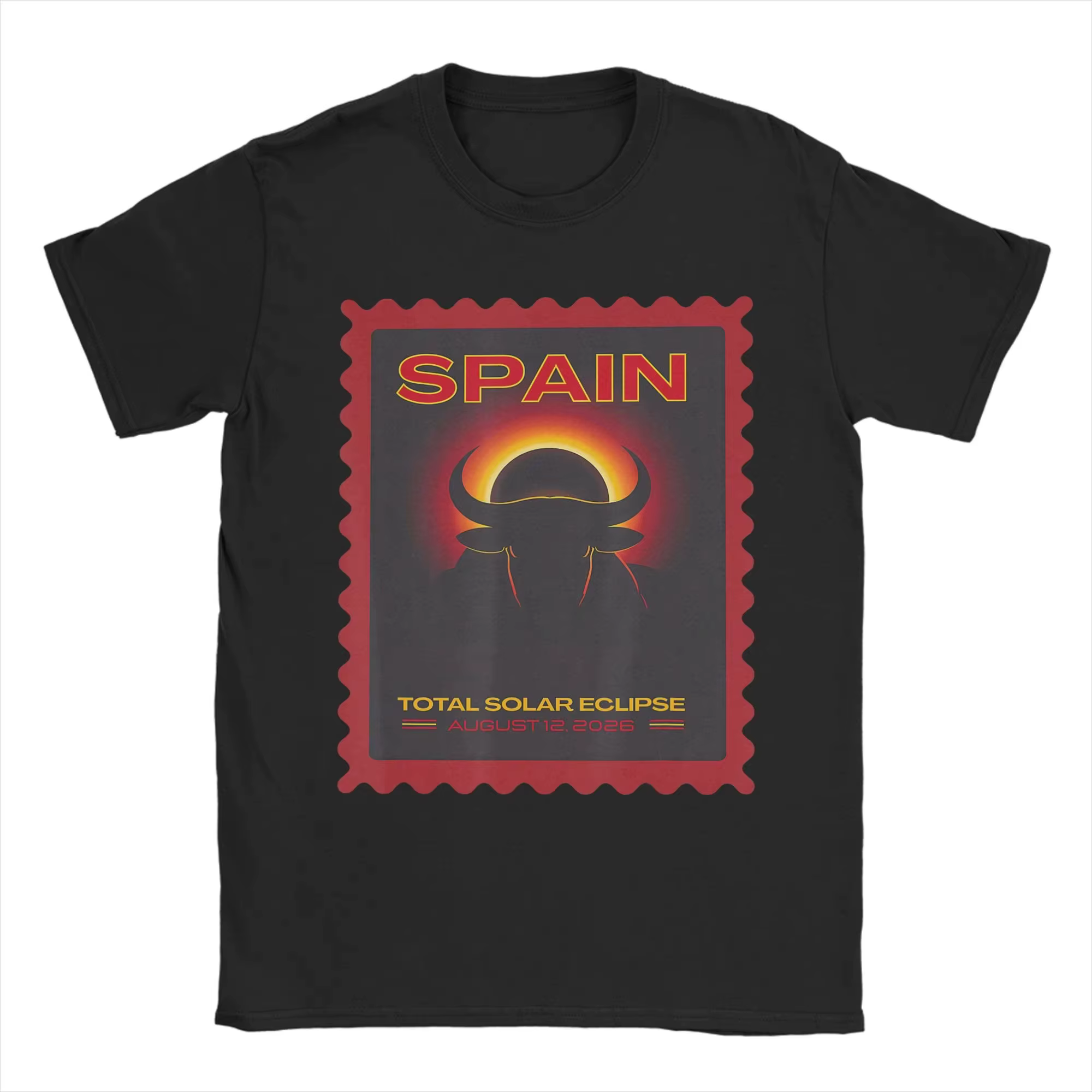 T-shirt pour hommes, éclipse solaire totale en Espagne 2026