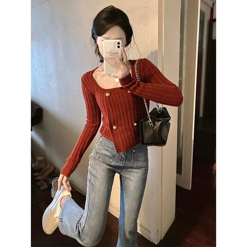 Pull à col carré pour femmes