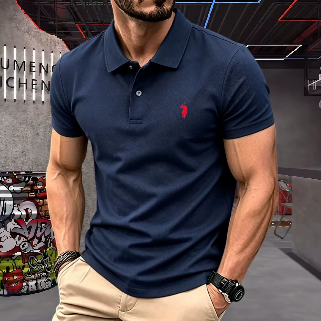 Polo Homme Haut de Gamme 2026 – 100% Fibre de Polyester – Broderie Poney Luxe Été 2026 – T-shirt Décontracté à Manches Courtes pour le Golf