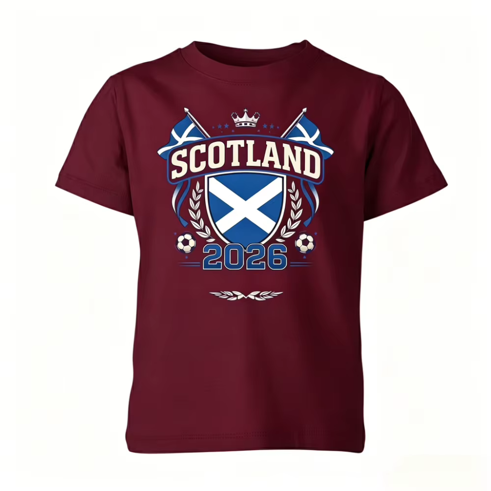 T-shirt de supporter d'Écosse 2026 – Vêtements et accessoires de football – Cadeau pour les fans