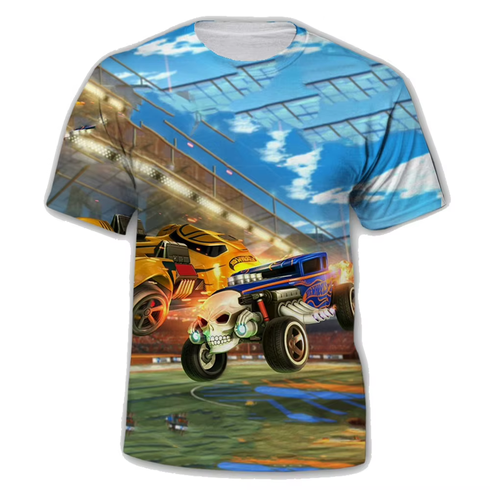 T-shirt décontracté au design créatif du jeu Rocket League