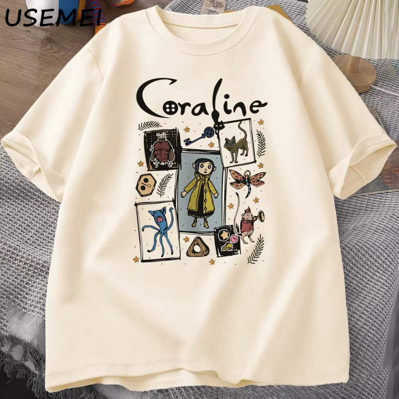 Coraline Halloween T-shirt femmes hommes effrayant Vintage