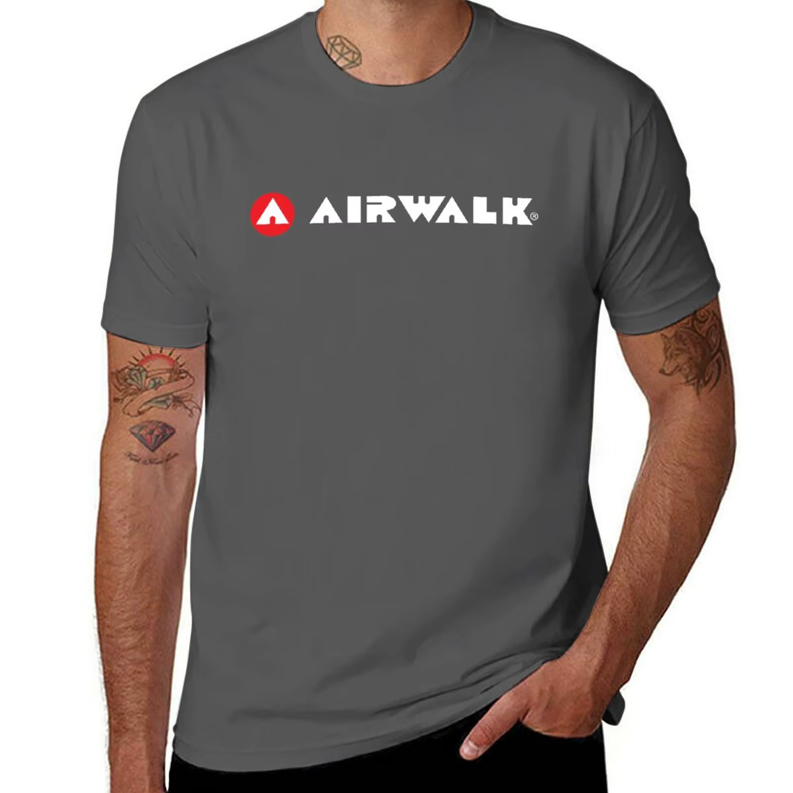 T-shirt graphique avec logo Airwalk pour homme, nouveau, texte blanc