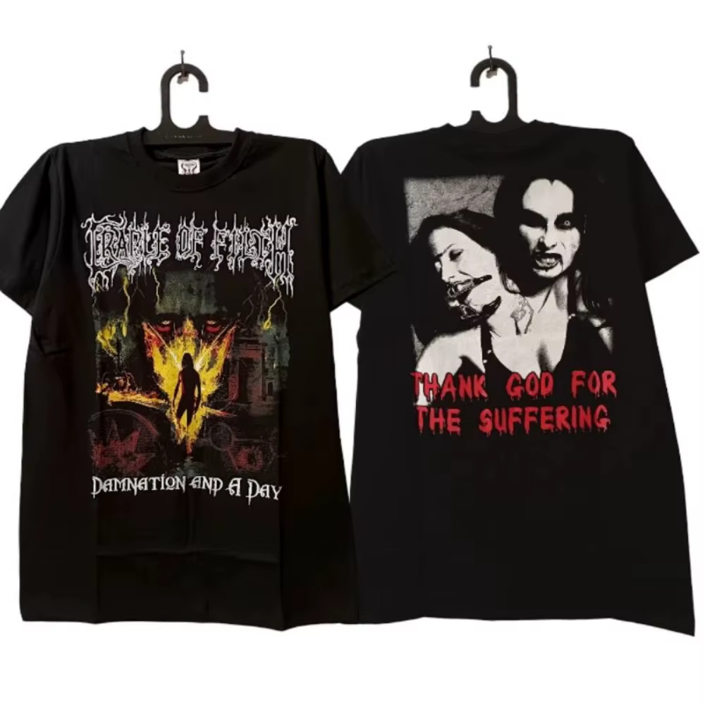 T-shirt CRADLE OF FILTH Hip-hop Streetwear surdimensionné Y2k