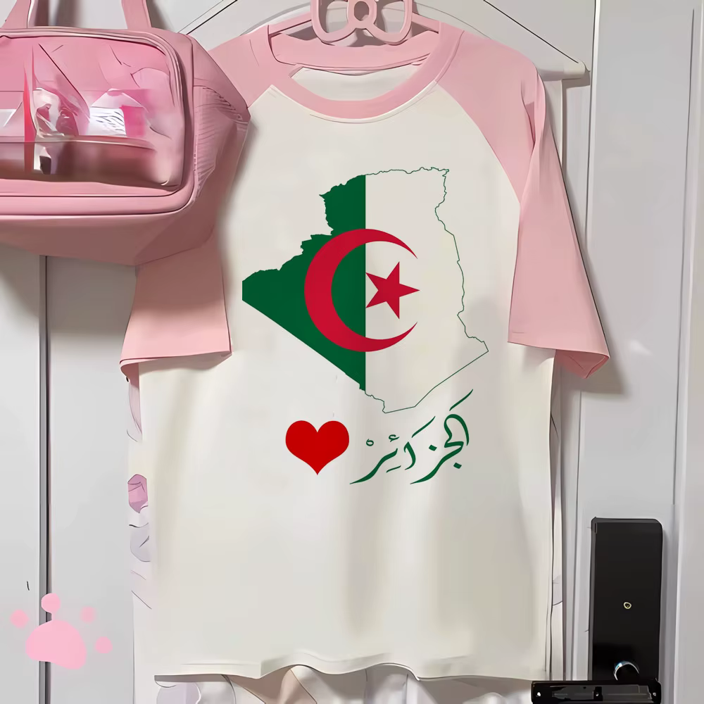 Algérie haut femmes anime style moderne t-shirts fille bande dessinée années 2000 vêtements
