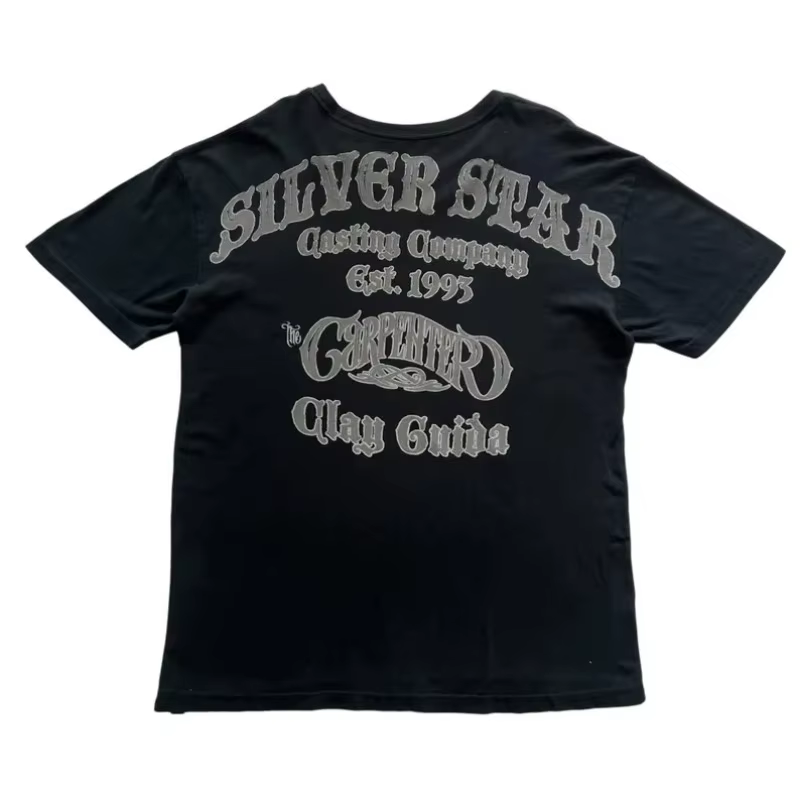 Silver Star Y2K Dark Heavy Metal t-shirt unisexe Punk Streetwear surdimensionné Graffiti gothique Design nouveau haut