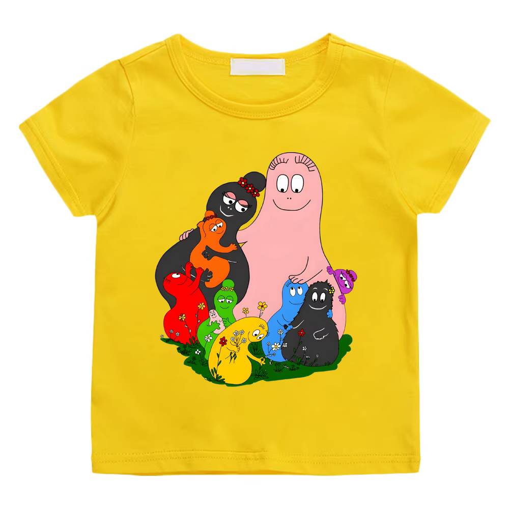 Barbapapa T-shirt 100% coton Camisetas décontracté doux Kawaii mignon garçons/filles dessin animé