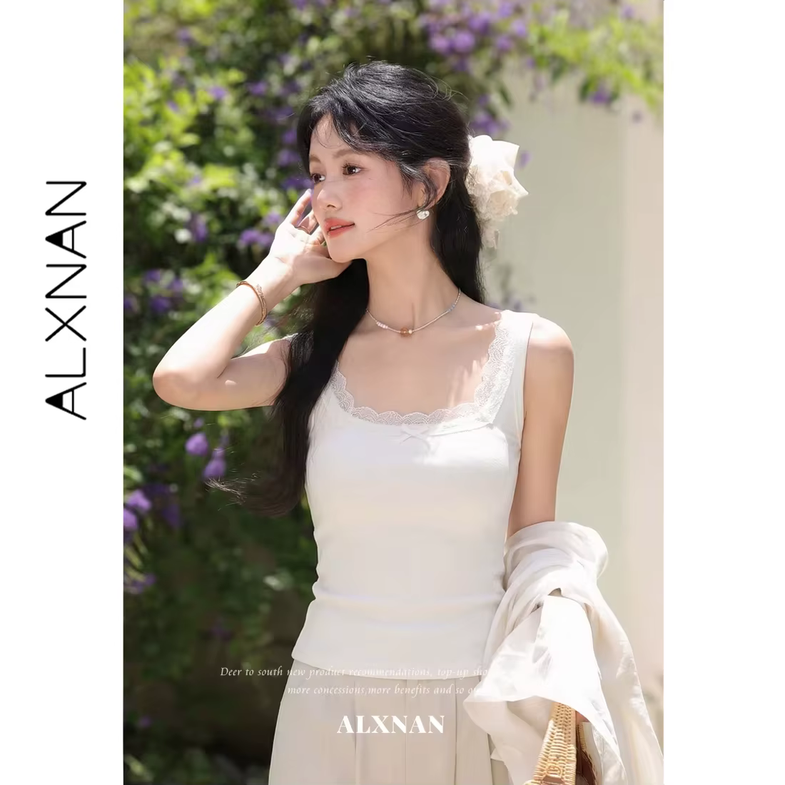 ALXNAN – débardeur en dentelle pour femmes