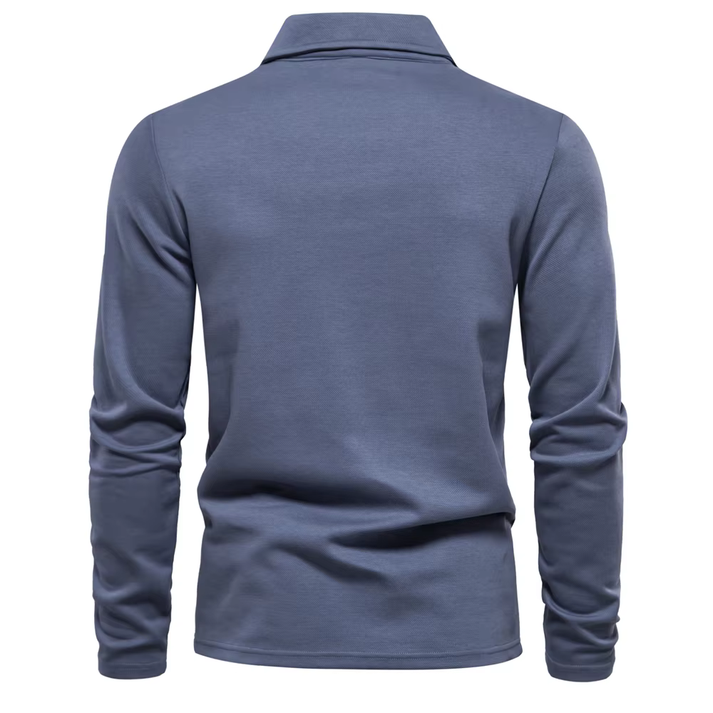 AIOPESON Polo brodé pour hommes mode cou col rabattu