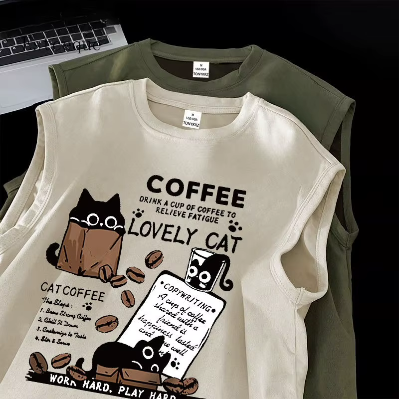 2025 café imprimé T-shirt pour hommes femmes