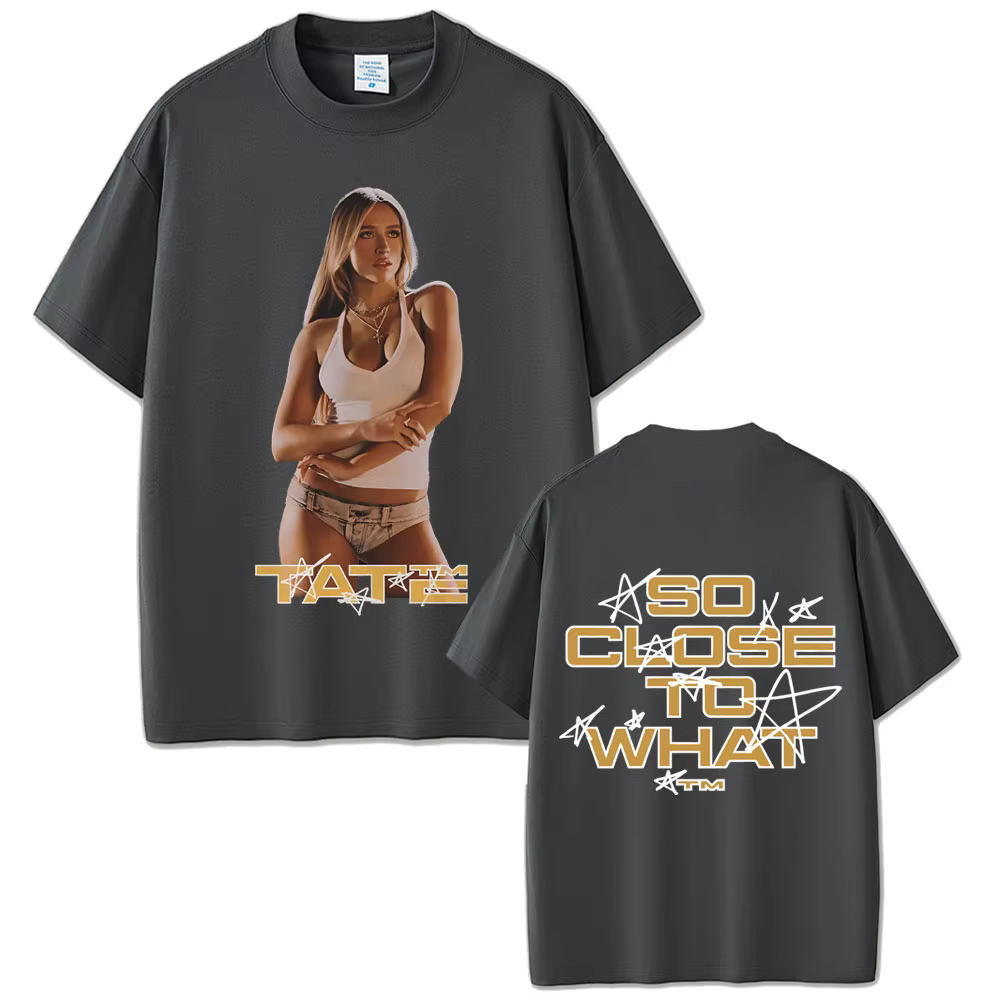 Chanteur Tate Mcrae donc près de ce que Album T-shirt Miss possessif Tour 2025 t-shirts été hommes femmes mode surdimensionné T-shirt