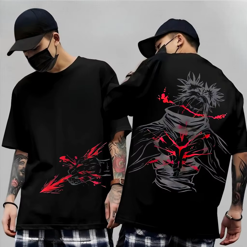 Gojo Satoru Jujutsu Kaisen imprimé manches courtes T-shirt coton enfant vêtements drôle col rond Harajuku Y2K nouveauté