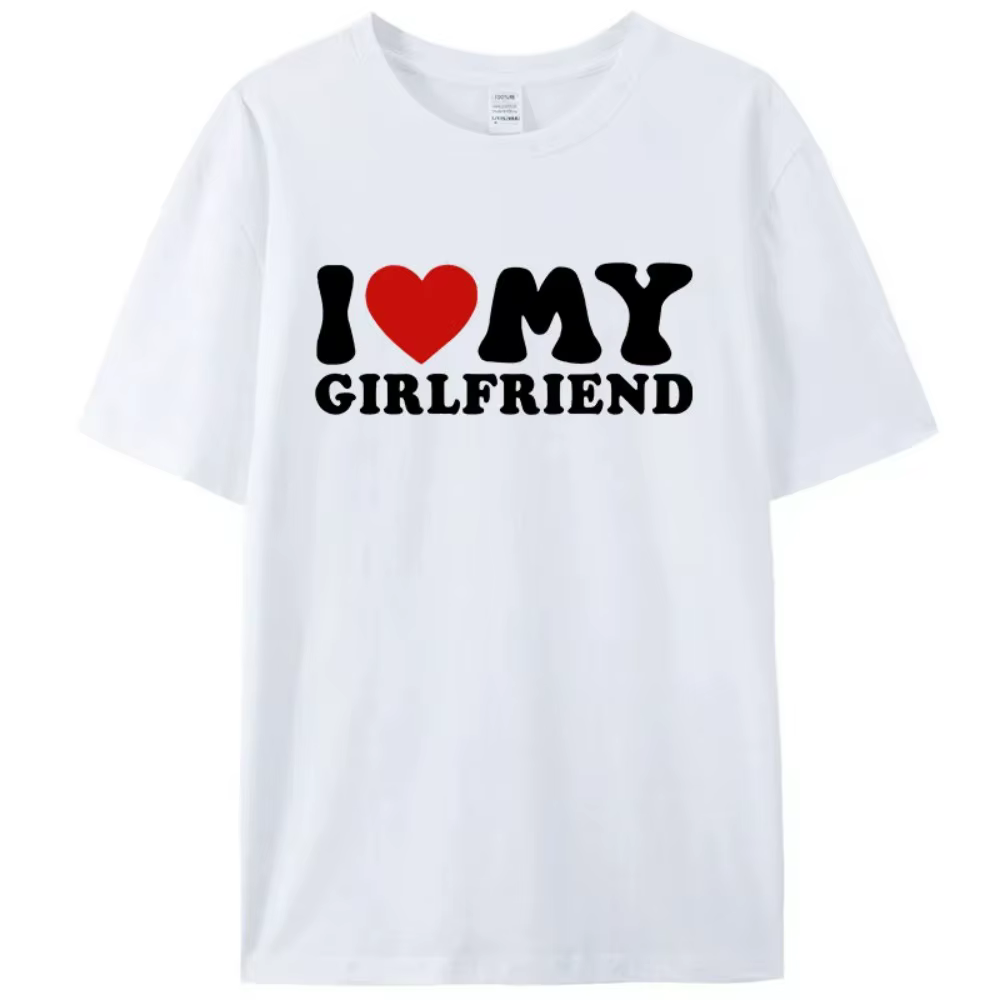 Nouveaux t-shirts imprimés pour couples « I Love My Boyfriend » et « I