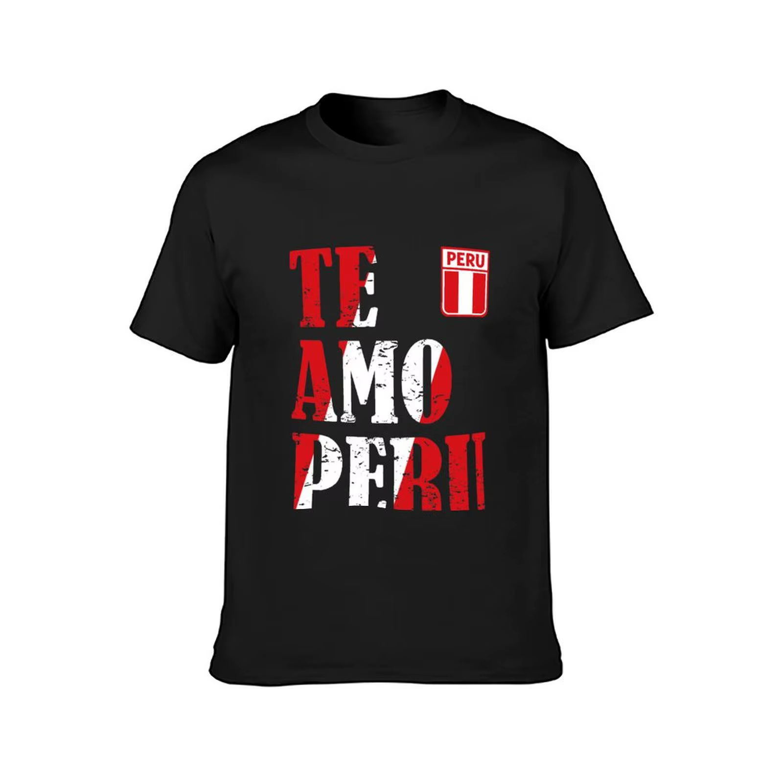 T-shirt I Love Peru Te Amo Peru pour hommes, imprimé animal pour garçons, chemises de retraite noires unies