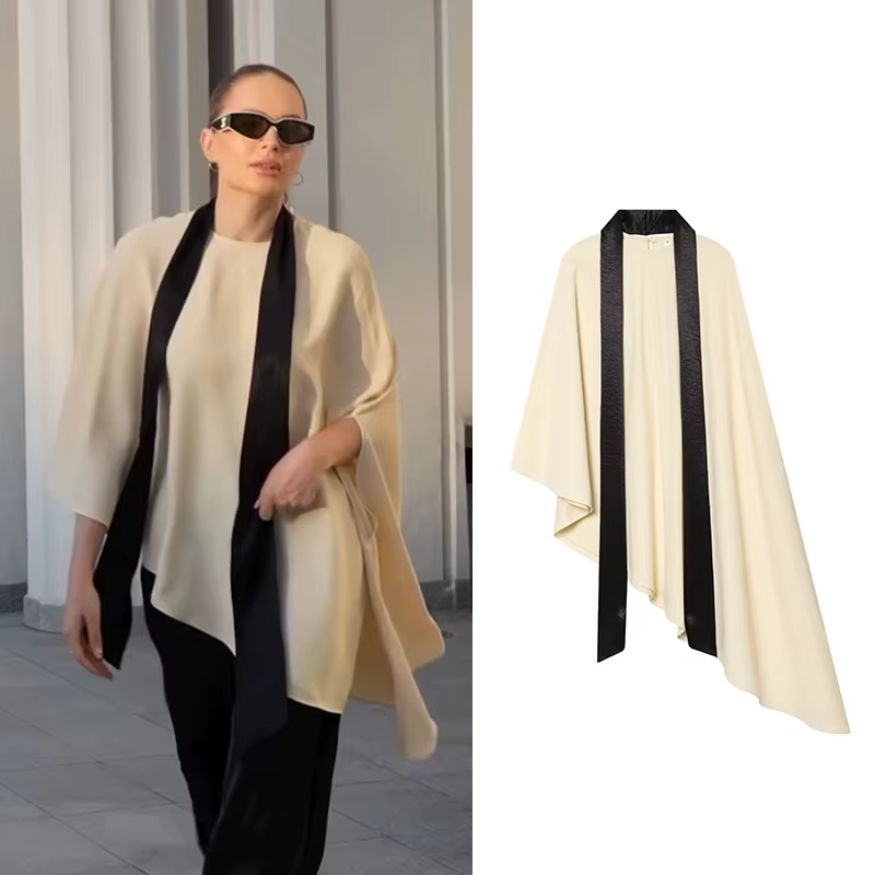 Chemisiers pour femmes tendance, chemisier asymétrique orné d'un foulard, chemisiers décontractés amples à col rond pour l'été, chemisiers féminins, hauts chics
