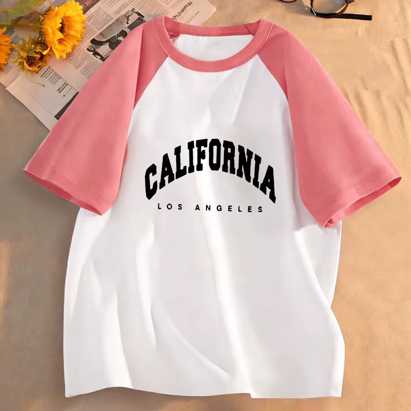 T-shirts imprimés avec la lettre California Los Angeles