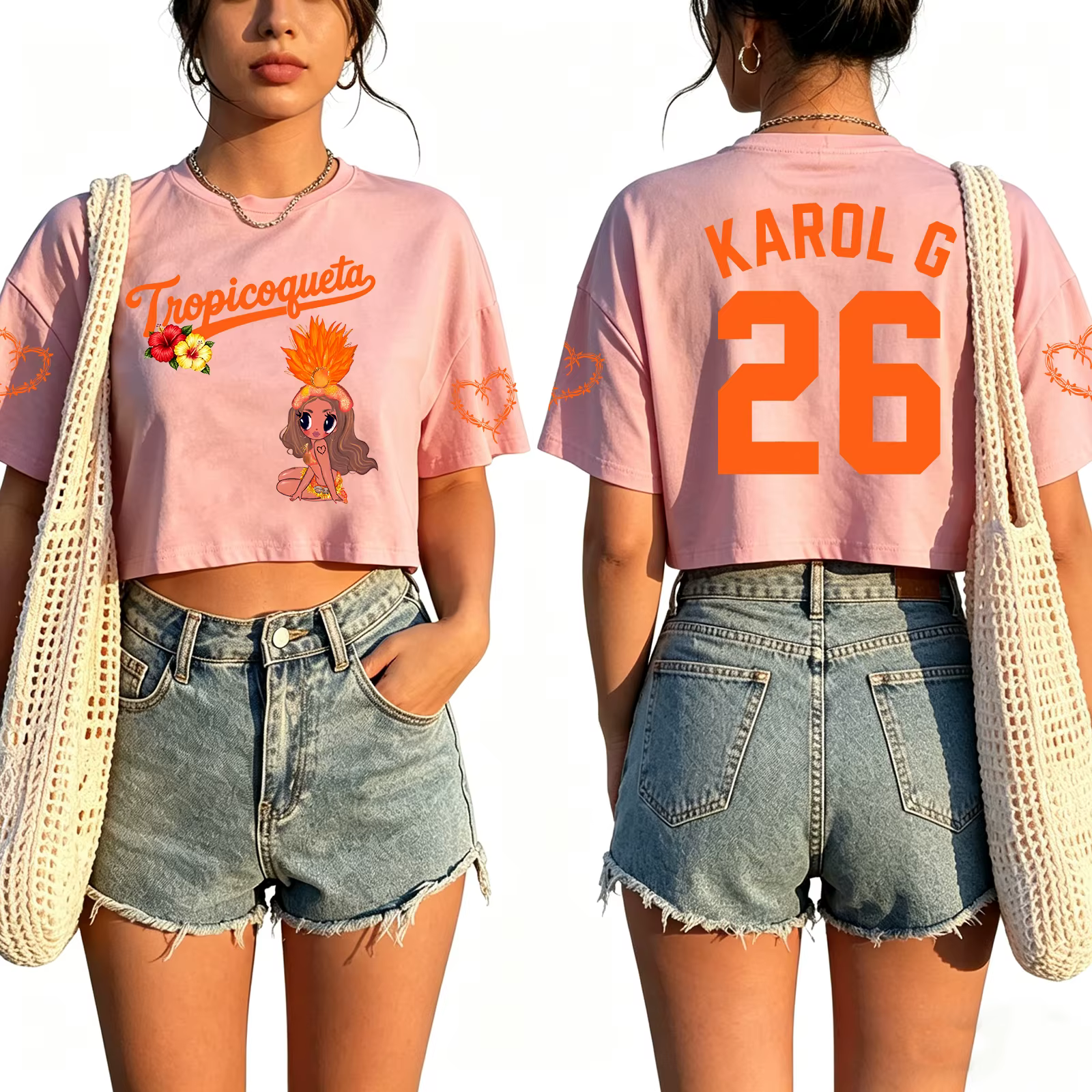 T-shirt court Karol G Tour 2026 pour femme