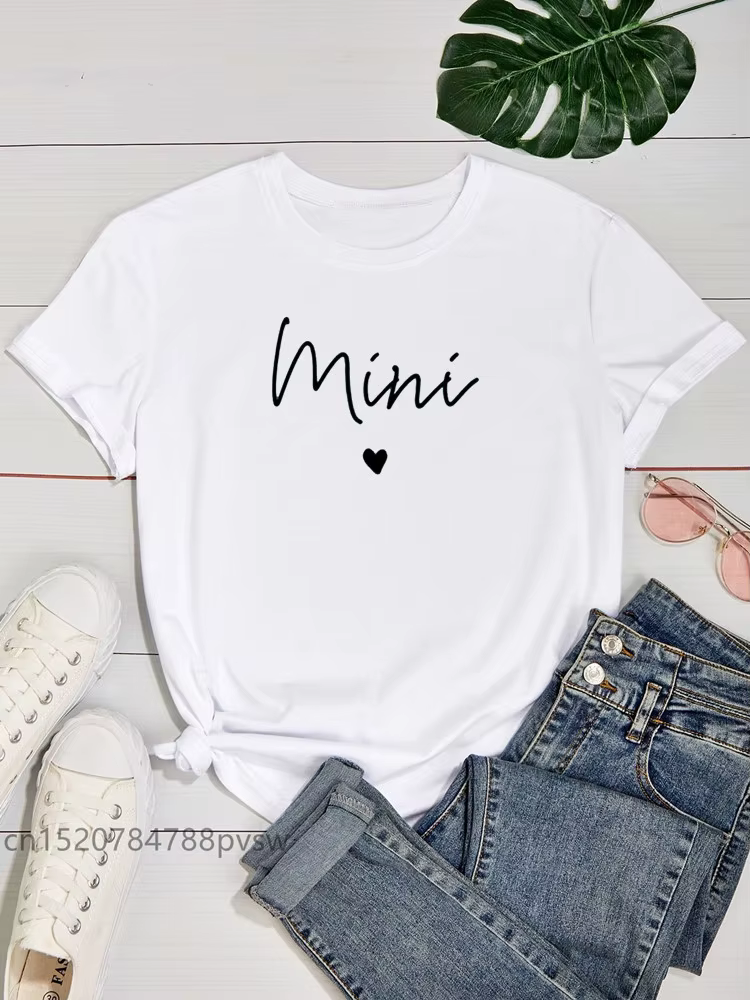 T-shirt assortis pour mère et fille, vêtements pour maman et bébé