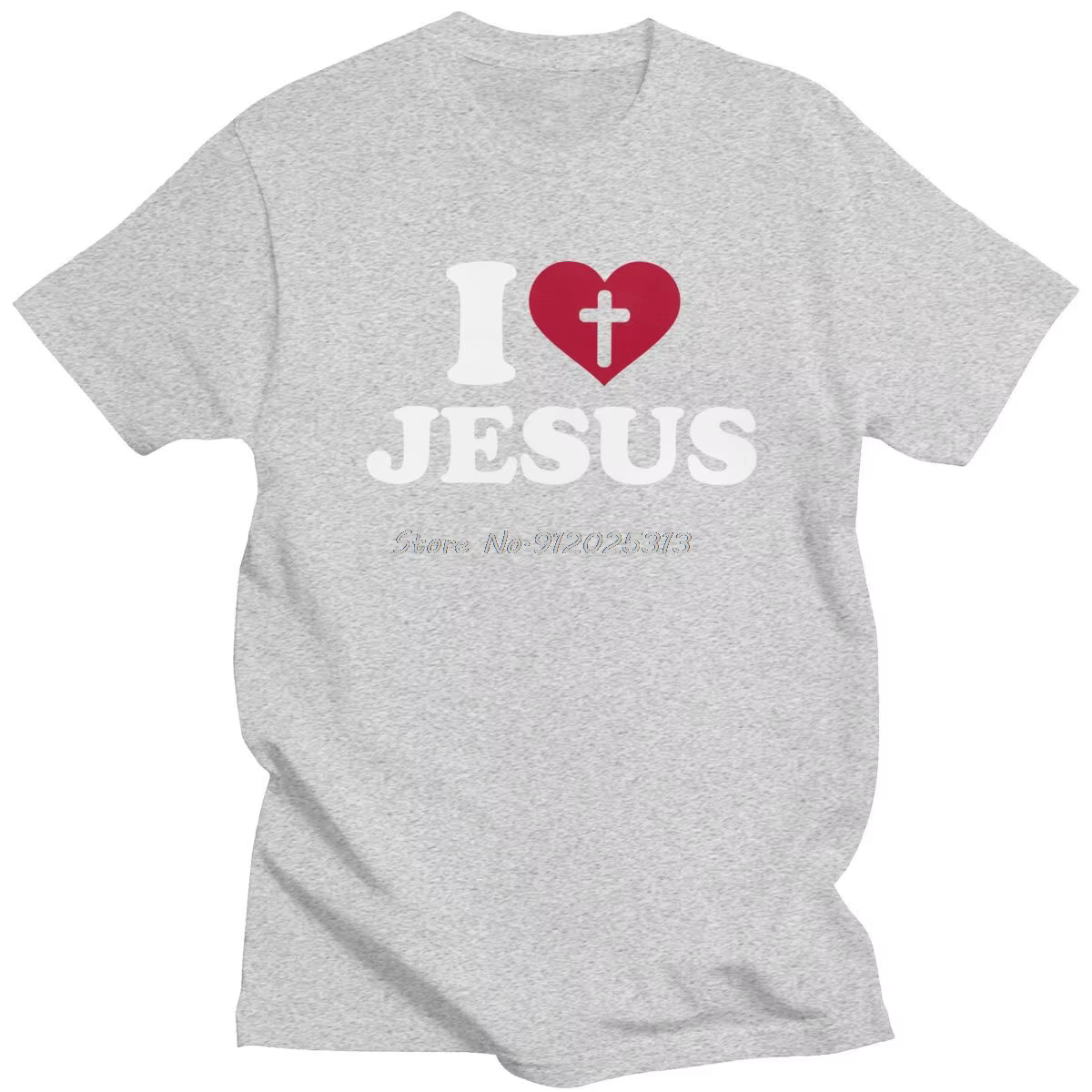 T-shirt en coton I Love Jesus pour hommes