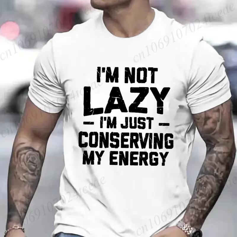T-shirt humoristique pour hommes « Je ne suis pas paresseux » – Cadeau d'anniversaire pour mari