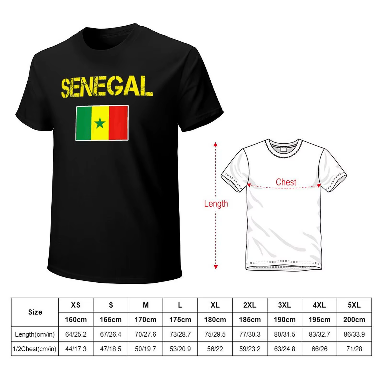 Plus de conception drapeau du sénégal hommes sénégalais T-Shirt t-shirts col rond
