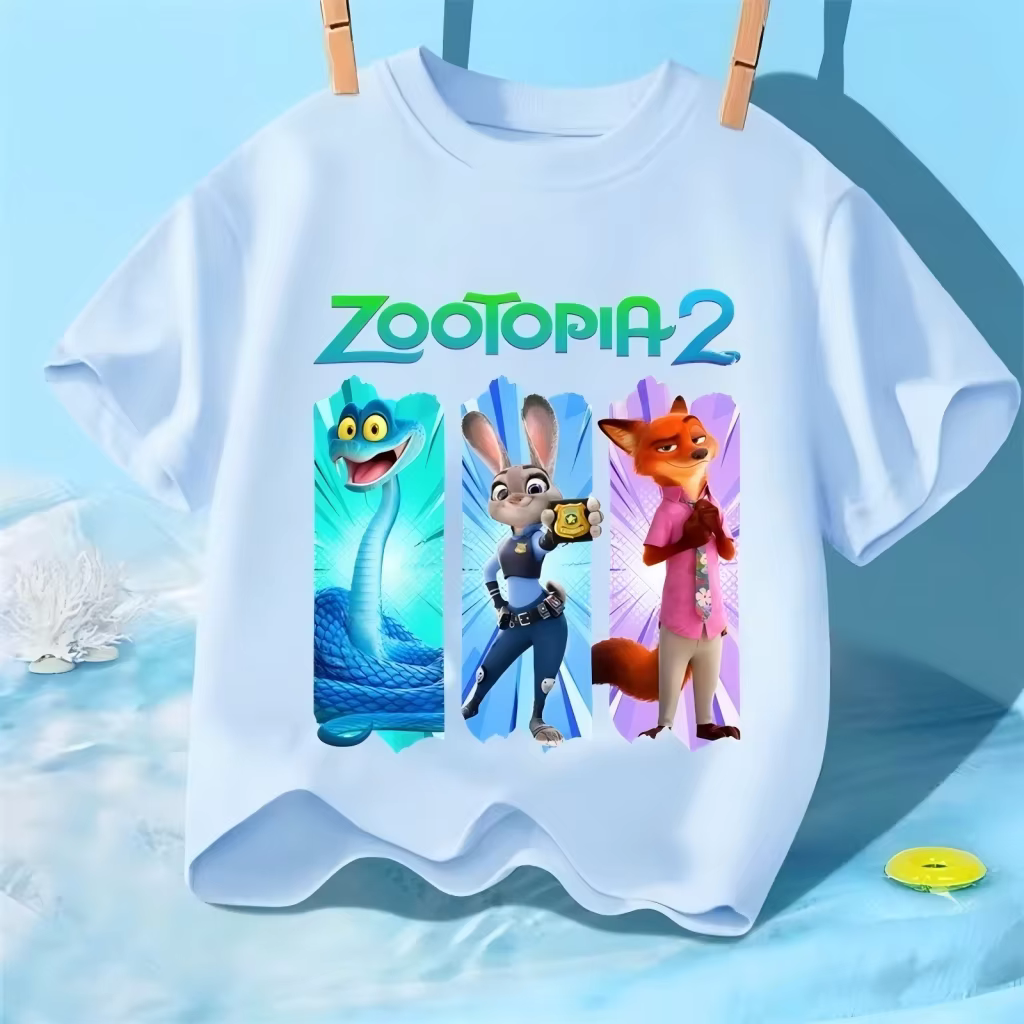 T-shirt pour enfants avec imprimé de dessin animé Zootopia
