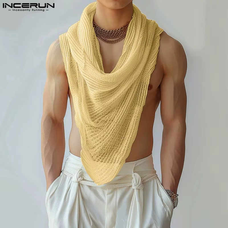 INCERUN – débardeur irrégulier pour hommes