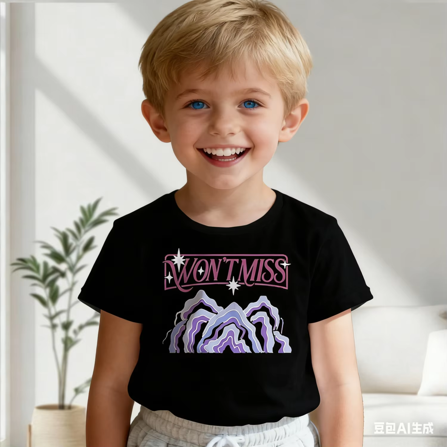T-shirt à manches courtes avec imprimé graphique de dessin animé K-POP à la mode pour enfant/adulte, adapté aux activités de plein air et à un usage quotidien