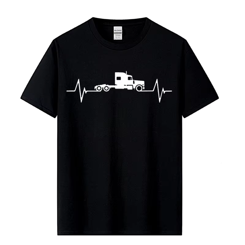 Chauffeur de camion battement de coeur amour t-shirt gars arrivée Simple Camisetas