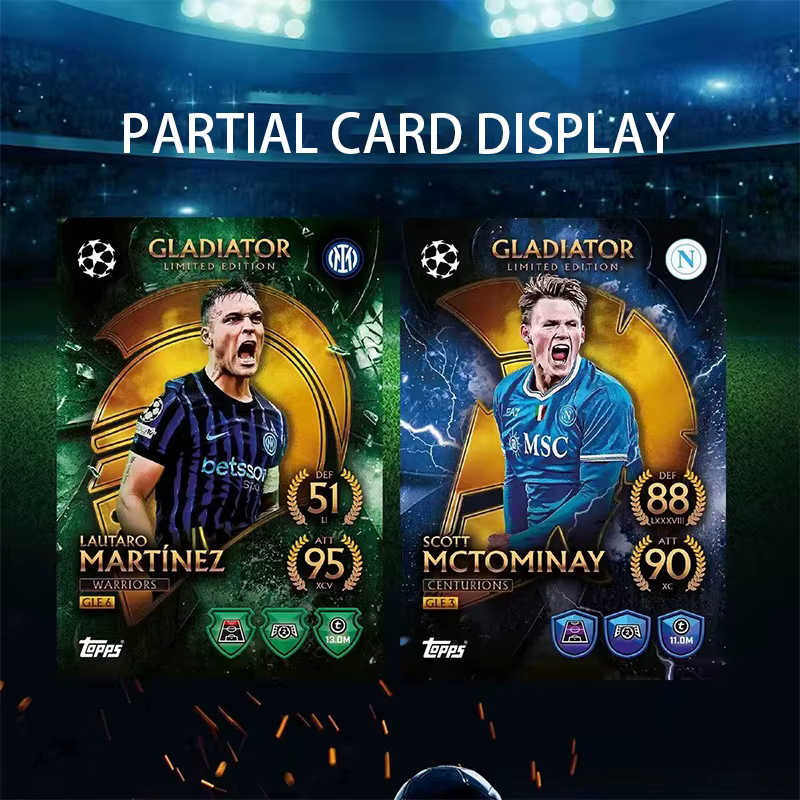 Cartes de collection de stars de football UEFA Champions League 2025-26 European War Topps Match Attax, grande boîte en fer