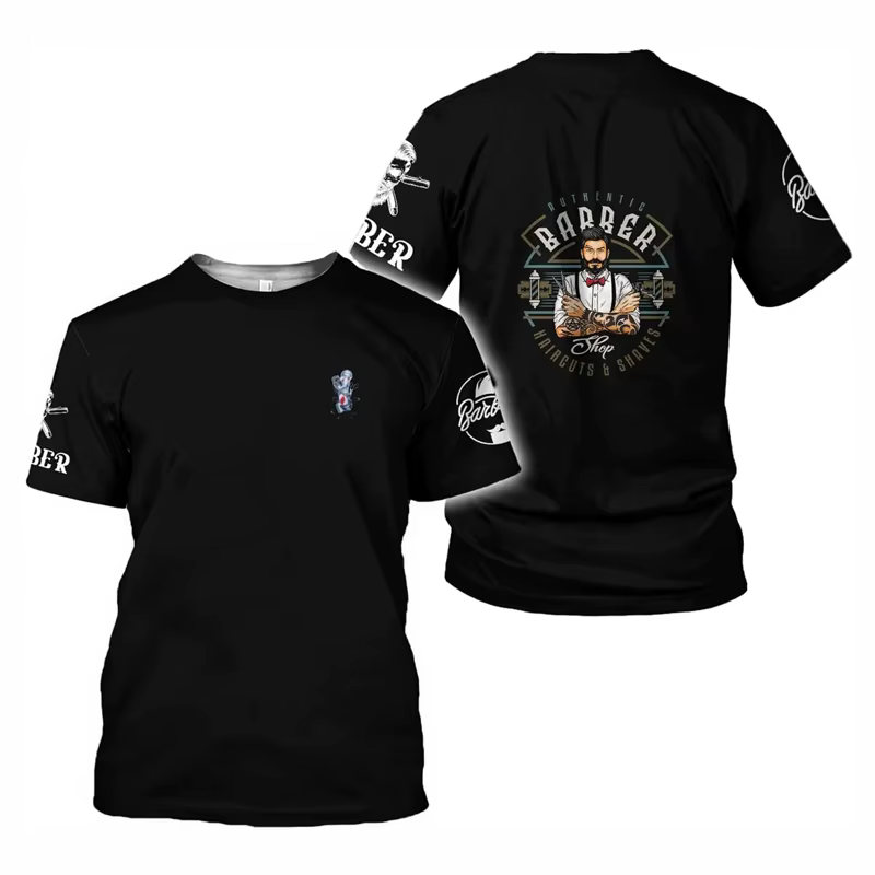 Salon de coiffure T-shirt pour hommes coiffeur graphique