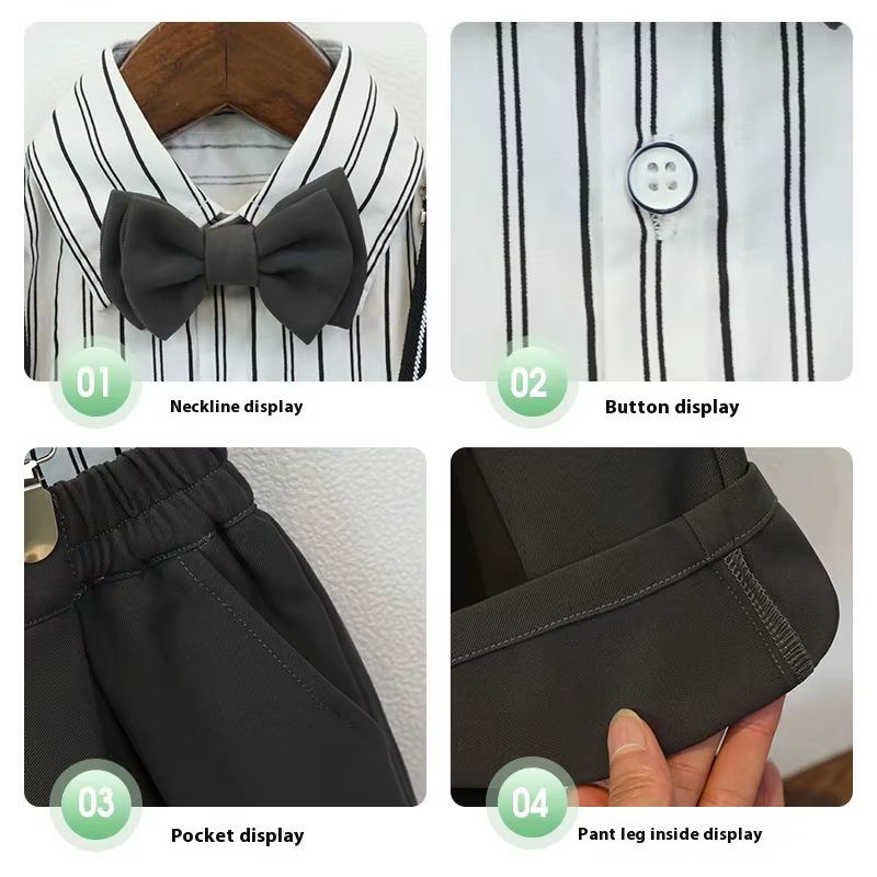 Ensemble chemise à manches courtes pour garçons