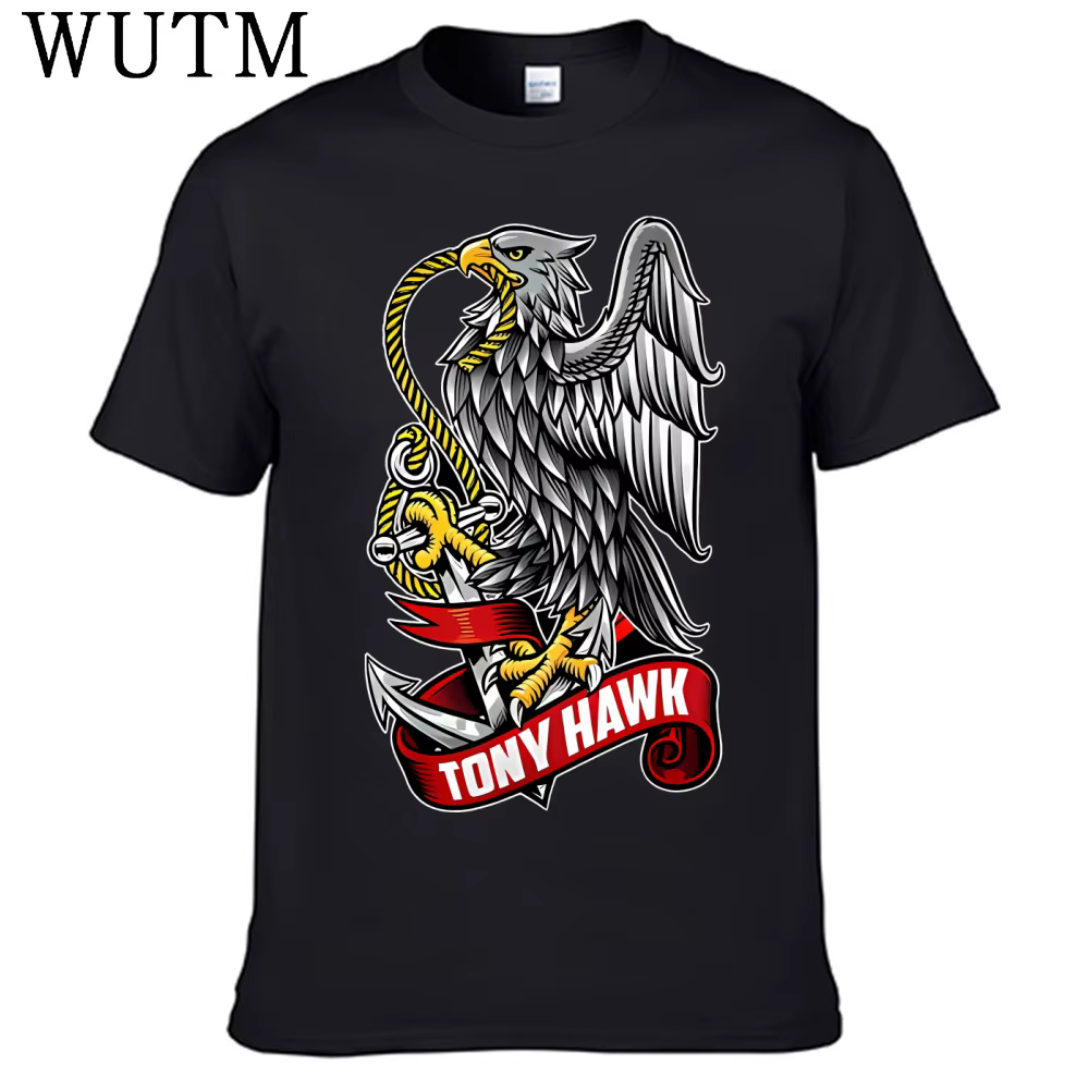 T-shirt pour hommes, 100% coton, Tony Hawk