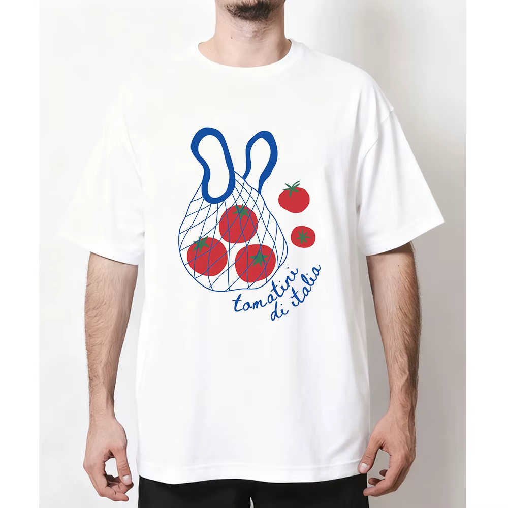 T-shirt en coton à col rond pour femme et homme