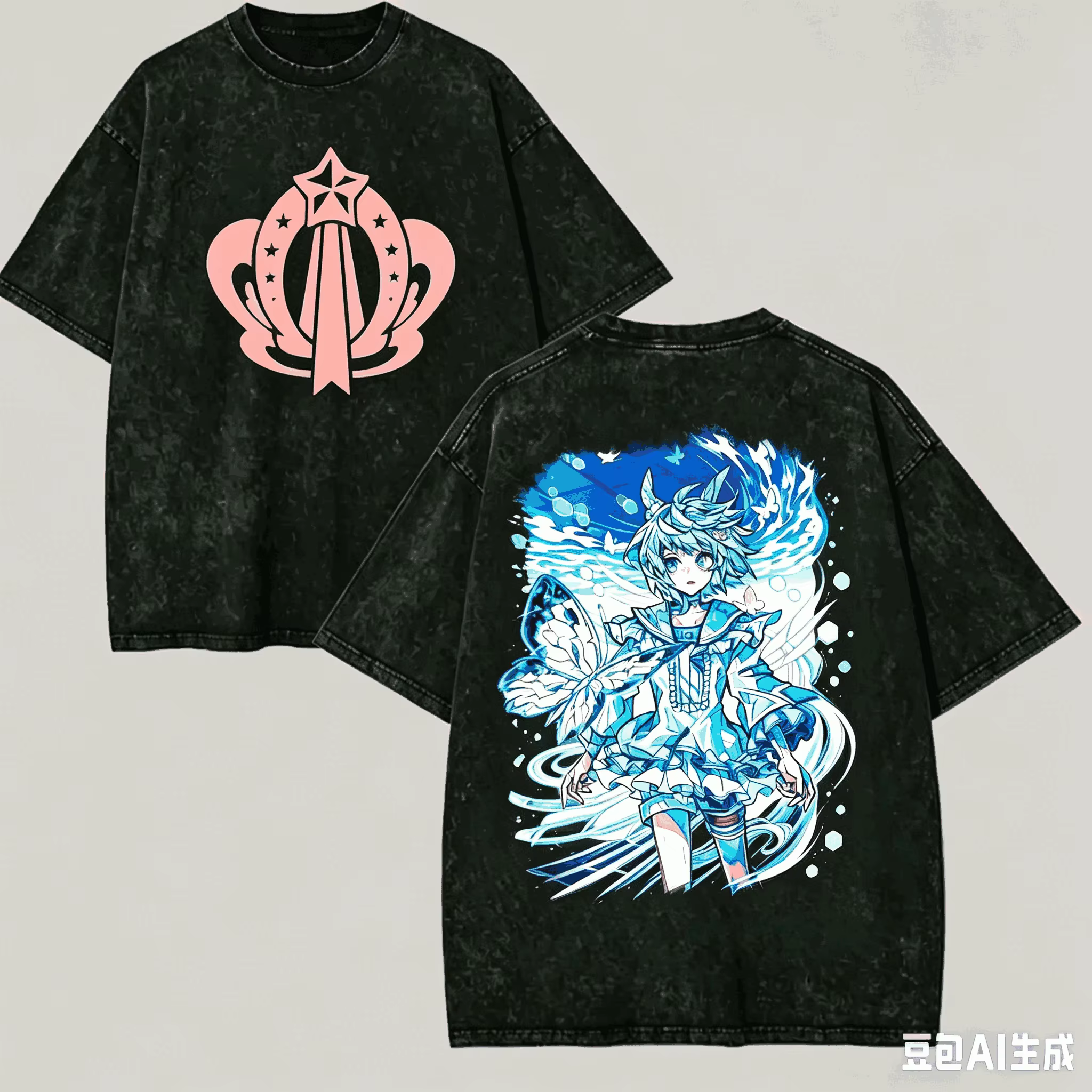 T-shirt délavé Umamusume pour les amateurs d'anime