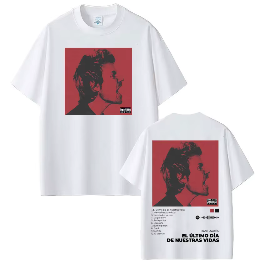 Dani Martín Concierto 25 ans Album T-shirts hommes femmes Vintage Hip Hop T-shirt coton à manches courtes surdimensionné