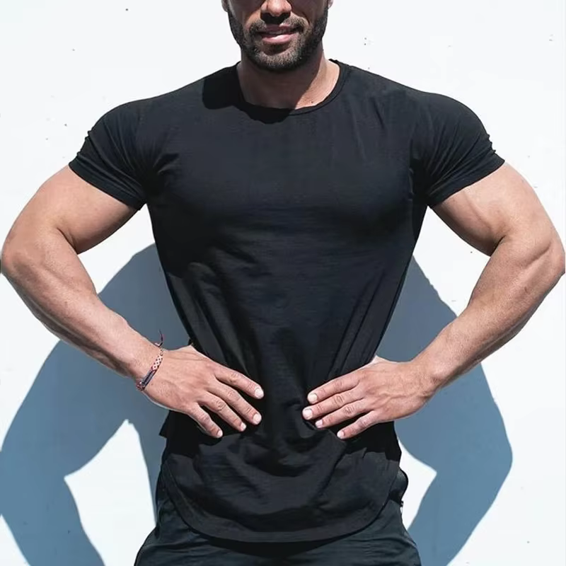 Vêtements unis mode T-Shirt hommes coton respirant Fitness