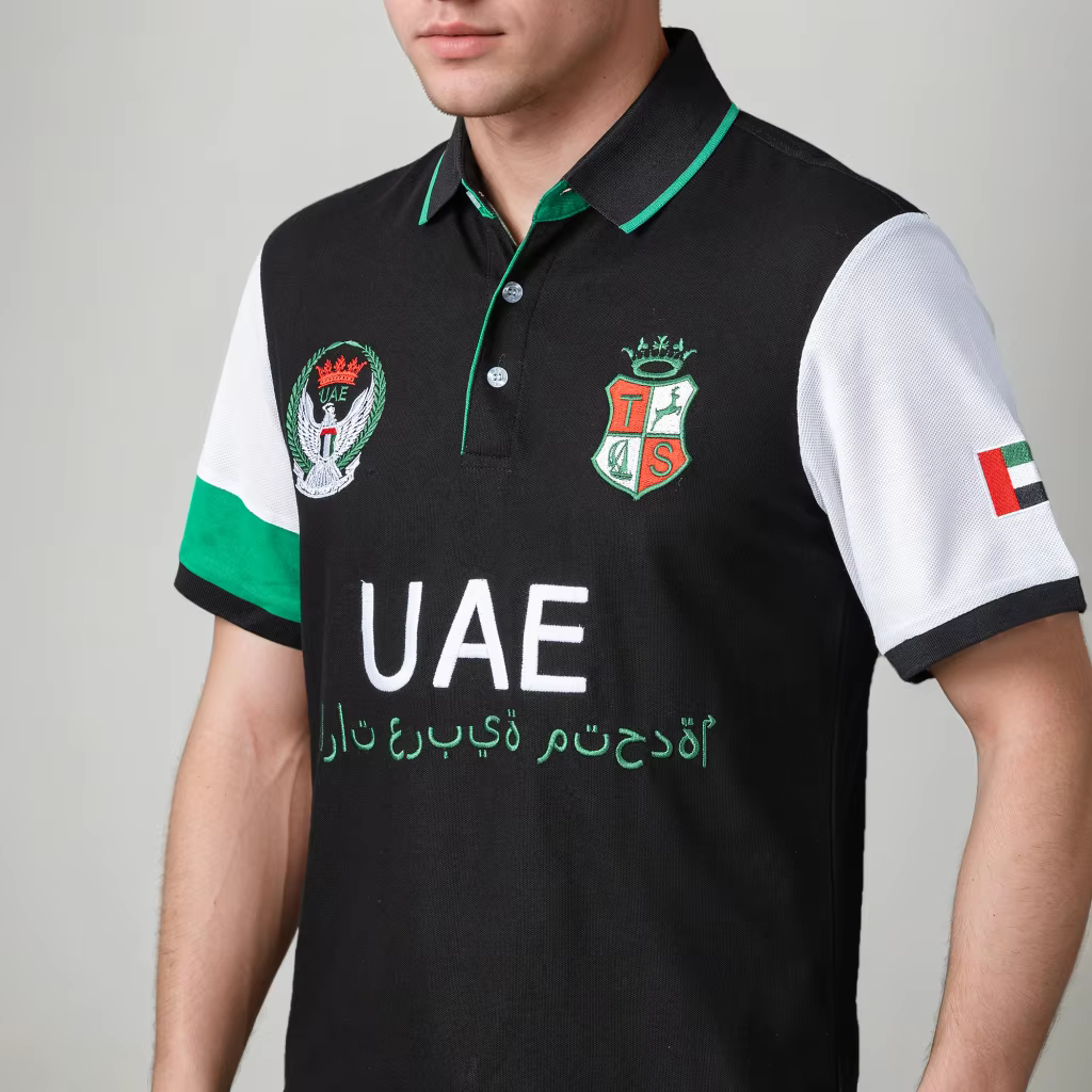 Polo pour homme en coton brodé