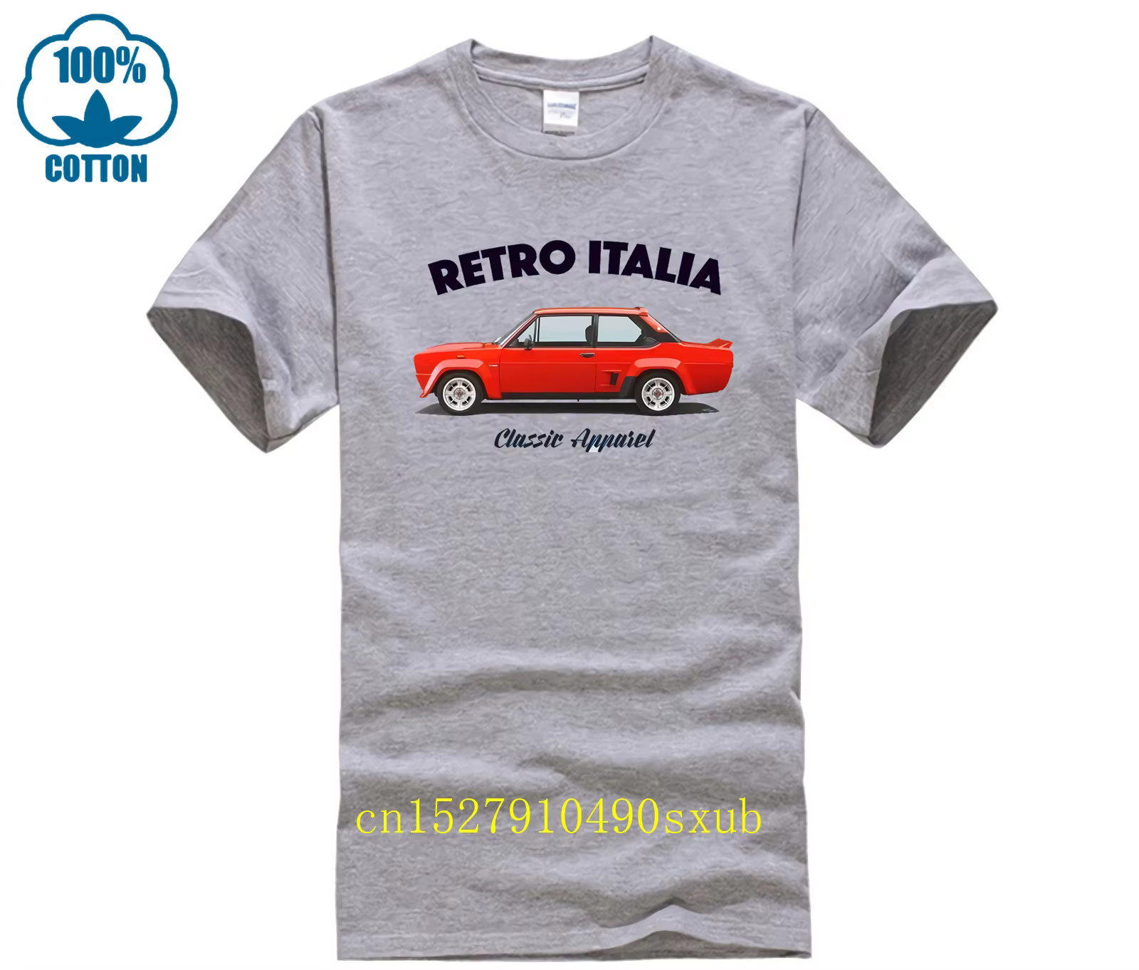 T-shirt FIAT 131 ABARTH STRADALE. RÉTRO ITALIE. VOITURE CLASSIQUE. CHAMPION RALLY