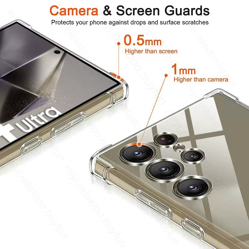 Coque transparente en TPU souple S25Ultra pour Samsung Galaxy S25 S26 Ultra S25+ S26+ S26 Plus S26Ultra, antichoc et transparente