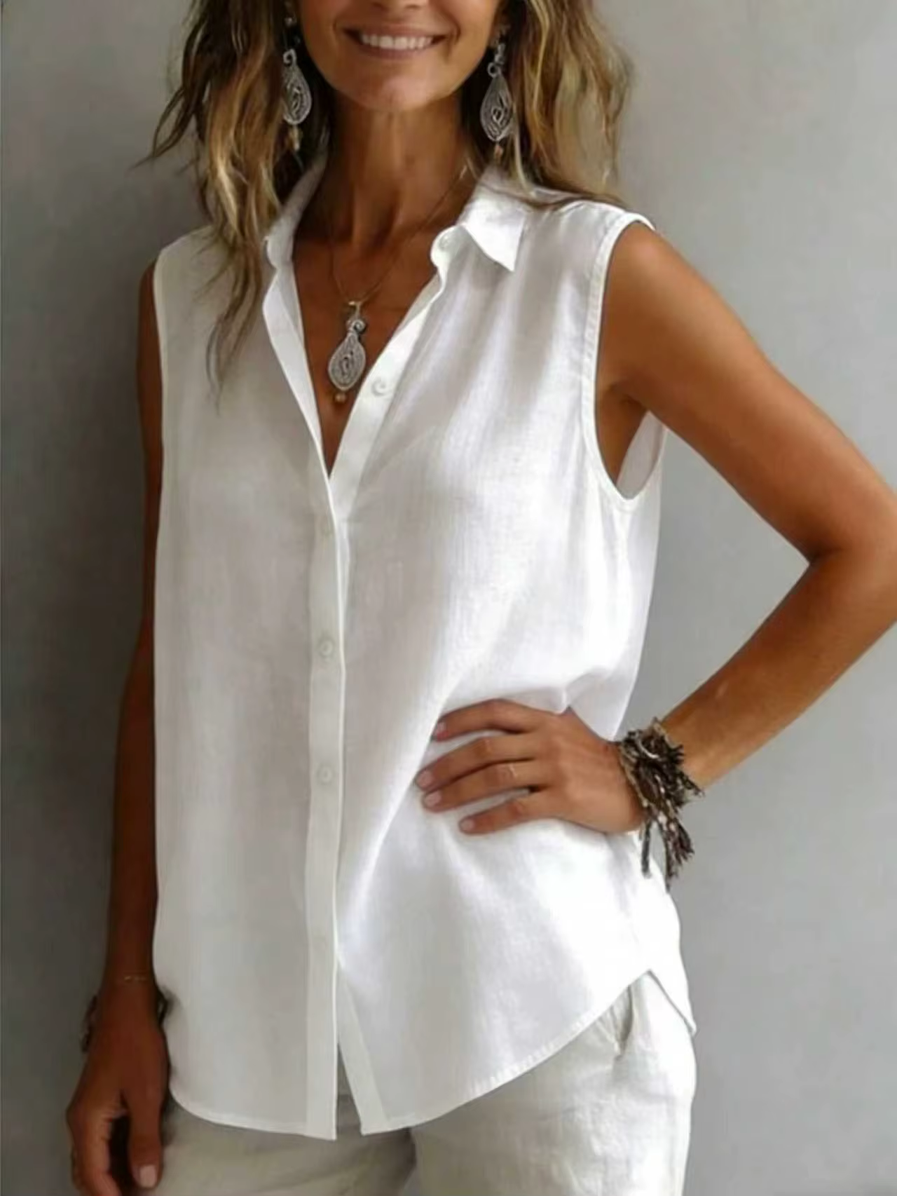Nouvelles Blouses d'été sans manches pour femme