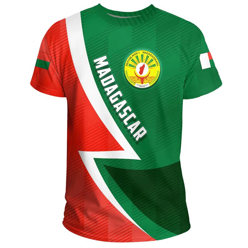 Nouveau drapeau de Madagascar graphique impression 3D T-shirts emblème national