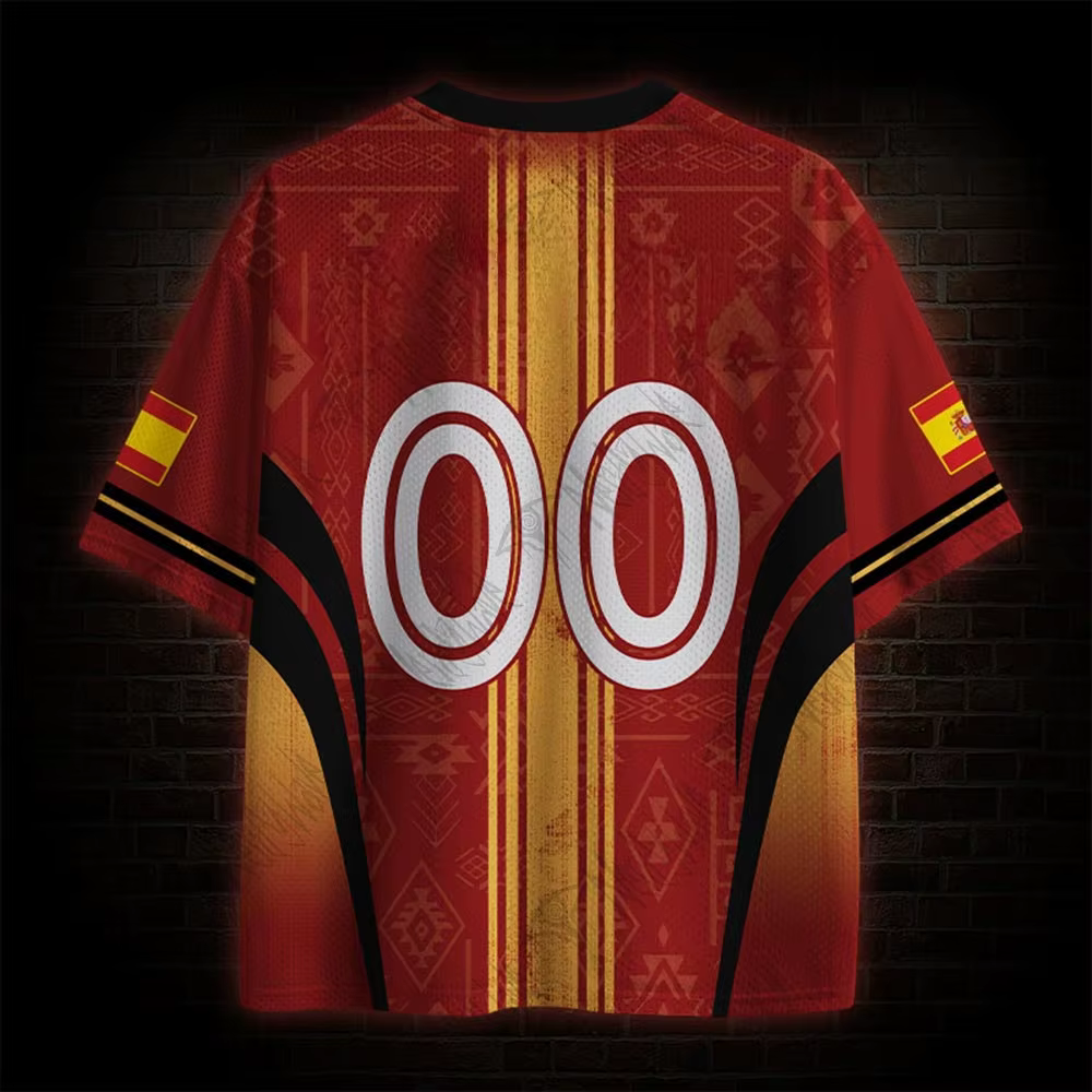 Nouveau T-shirt de football espagnol 2026 à col en V, style audacieux, respirant et à séchage rapide pour les sports de plein air