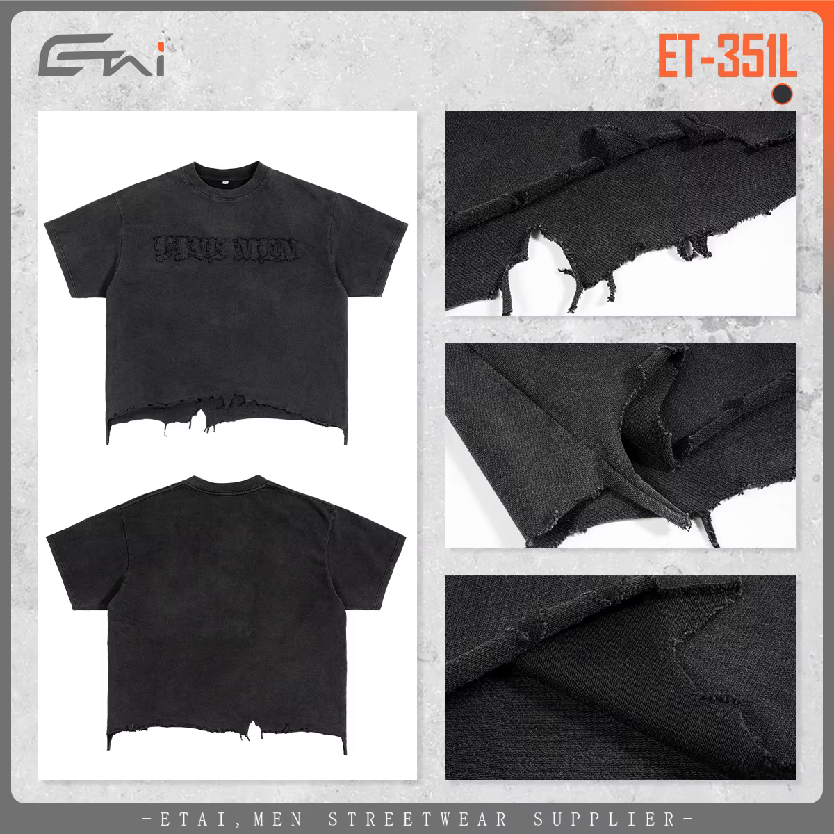 T-shirt vintage en coton de haute qualité pour homme