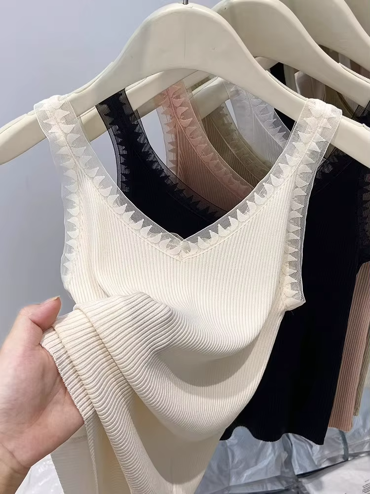 Maillot de corps tricoté fin pour femmes