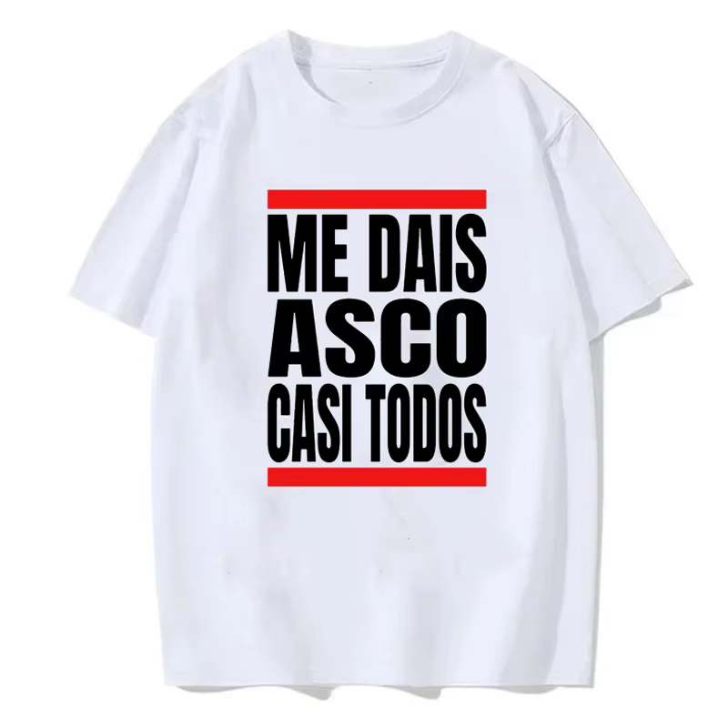 Me Dais Asco Gasi Todos motif imprimé t-shirt hommes femmes été neutre décontracté vêtements amples Harajuku coton Hip