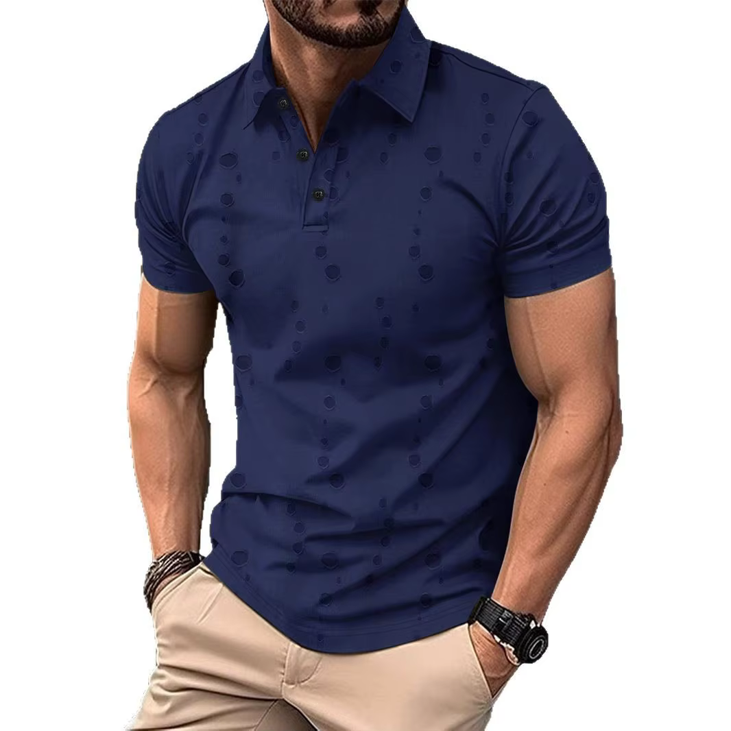 Nouveau été hommes trou Polos mode Streetwear à manches courtes