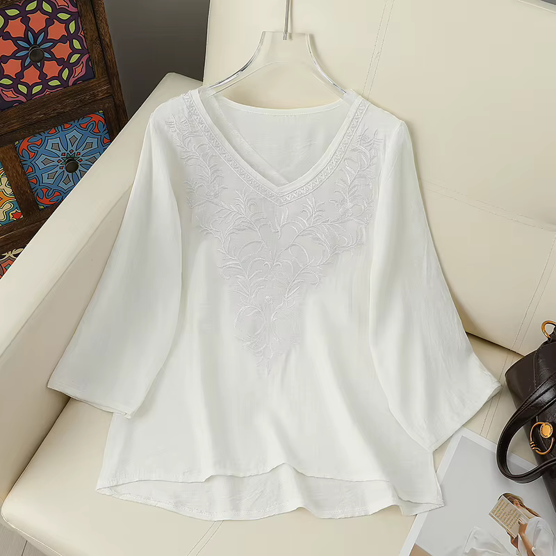 T-shirt brodé pour femme