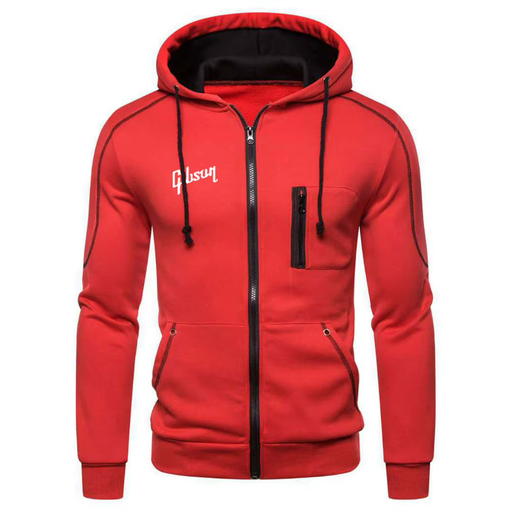 Guitare Gibson Logo imprimé 2025 printemps et automne homme à capuche couleur unie polaire vêtements de sport sweats